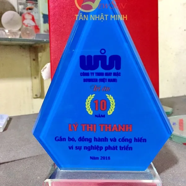 Kỷ niệm chương thủy tinh, Kỷ niệm chương in hình logo công ty
