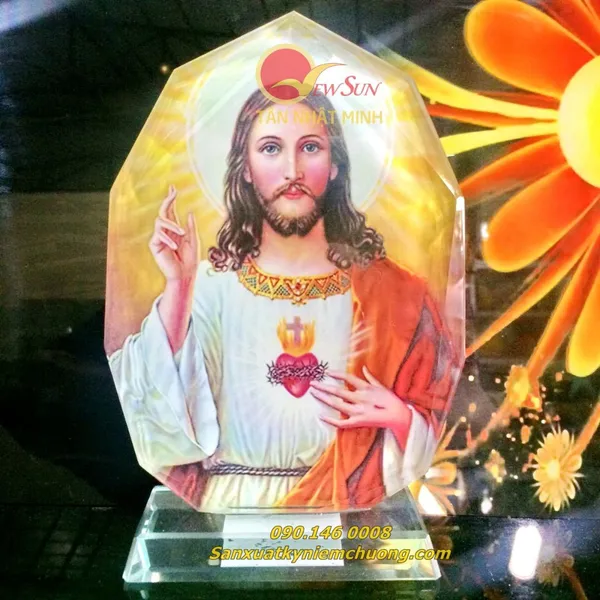 Pha lê Thủy tinh in hình Chúa, Kỷ niệm chương pha lê thủy tinh nhận in lẻ lấy trong ngày