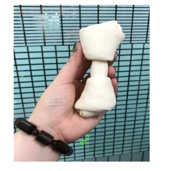 Xương nơ bằng da bò trắng 12cm