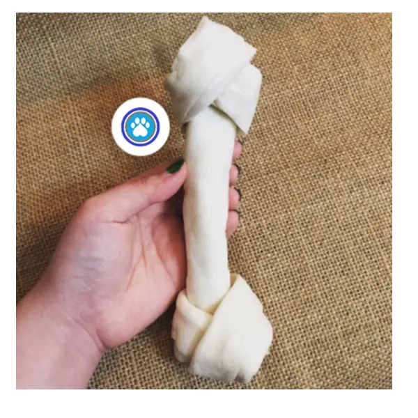 Xương nơ bằng da bò trắng 23cm 