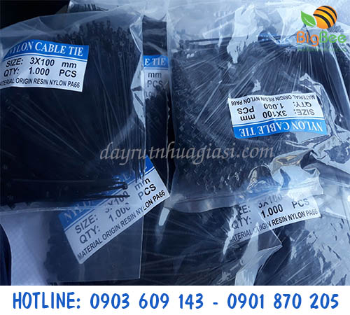 Dây rút nhựa 1 tấc 3 li màu đen giá sỉ ưu đãi