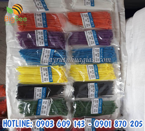 Dây thít dây lạt nhựa màu 1.5 tấc sỉ rẻ