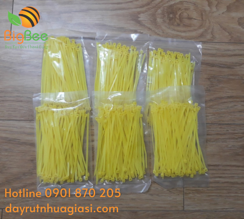 Dây rút nhựa 1 tấc màu vàng