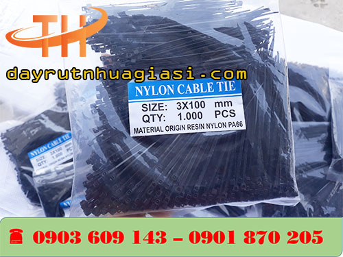 Dây rút nhựa đen kt 3mm * 1 tấc ( 10cm )