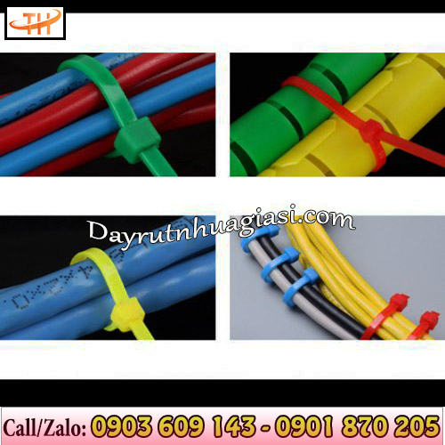 Dây rút nhựa đủ màu buộc dây điện Dây rút nhựa đủ màu buộc dây điện