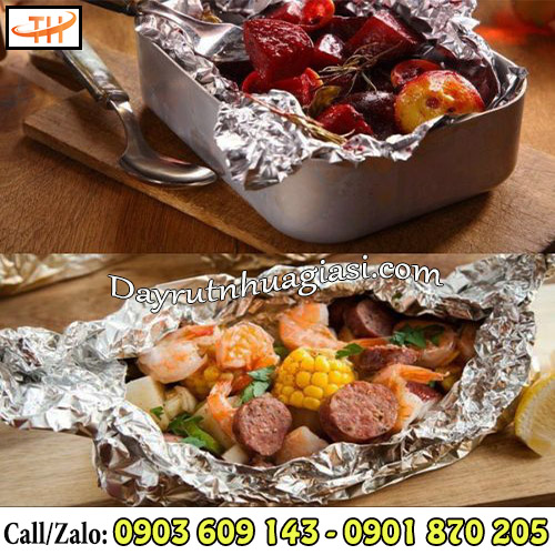 Giấy bạc nướng sử dụng phổ biến trong chế biến món ăn Giấy bạc nướng sử dụng phổ biến trong chế biến món ăn