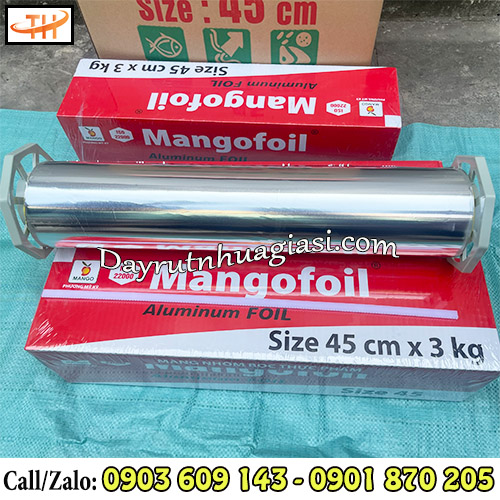 Giấy bạc bọc thực phẩm có bánh lăn và dao cắt tiện lợi Giấy bạc bọc thực phẩm có bánh lăn và dao cắt tiện lợi