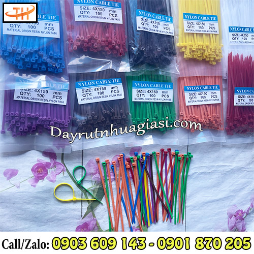 Dây rút nhựa đóng sẵn bịch 100 sợi tiện lợi Dây rút nhựa đóng sẵn bịch 100 sợi tiện lợi