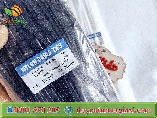 Dây rút nhựa đen kt 8mm * 40cm