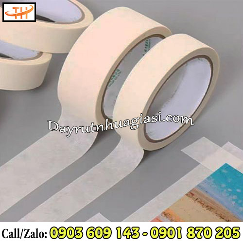 Băng keo giấy màu vàng bám dính tốt trên bề mặt Băng keo giấy màu vàng bám dính tốt trên bề mặt