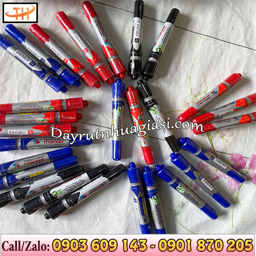 Bút lông 2 đầu Thiên Long xanh, đỏ, đen Bút lông 2 đầu Thiên Long xanh, đỏ, đen