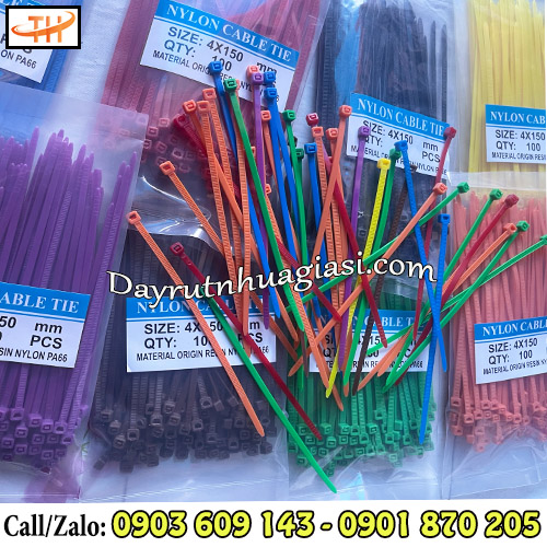 Dây rút màu đóng bịch 100 sợi Dây rút màu đóng bịch 100 sợi