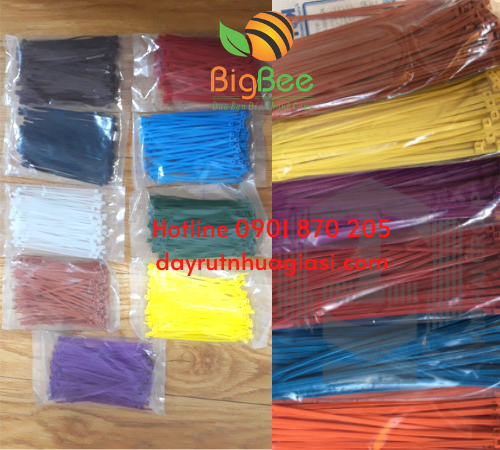 Dây rút nhựa màu 1 tấc, 2 tấc