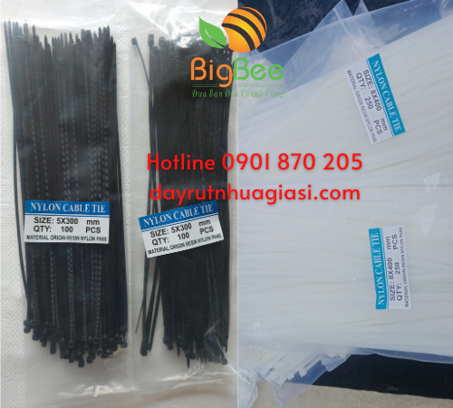 Dây rút trắng - đen 5x300