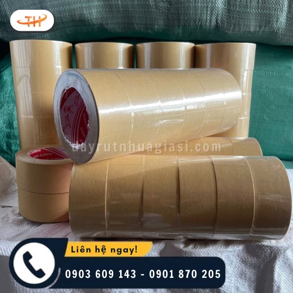 Băng keo giấy nâu da bò 4F8 - Quy cách 6 cuộn/cây Băng keo giấy nâu da bò 4F8 - Quy cách 6 cuộn/cây