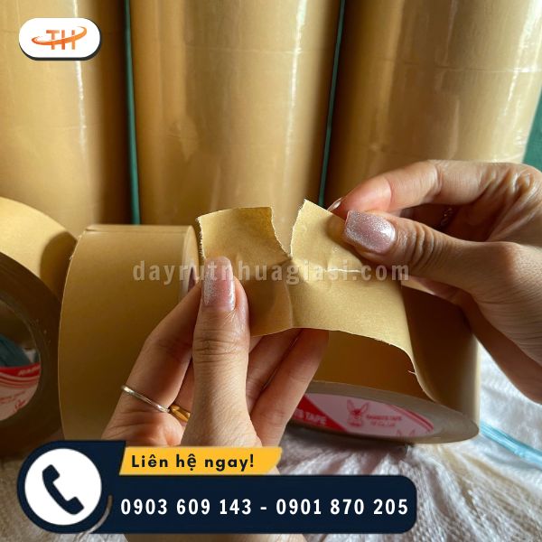Băng keo giấy nâu da bò dễ dàng xé bằng tay Băng keo giấy nâu da bò dễ dàng xé bằng tay