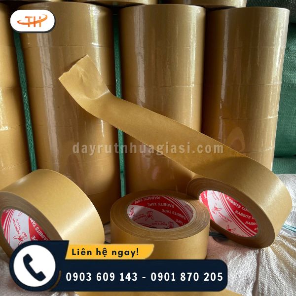 Băng keo giấy nâu da bò với độ bám dính tốt Băng keo giấy nâu da bò với độ bám dính tốt