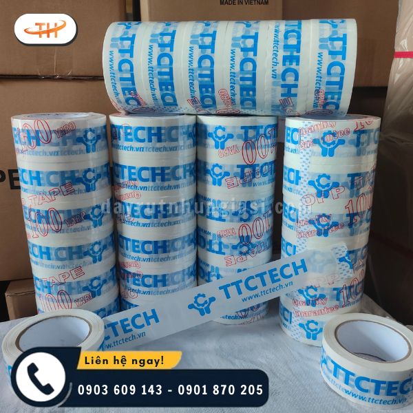 Băng keo in logo theo yêu cầu với độ dính tốt Băng keo in logo theo yêu cầu với độ dính tốt