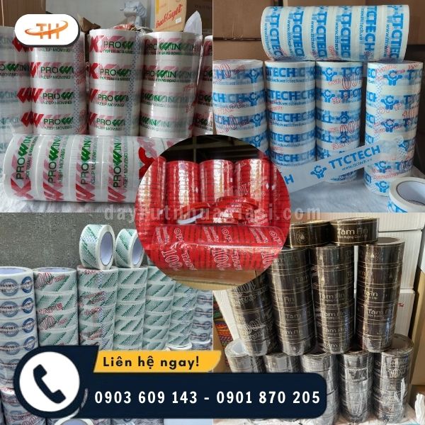 Băng keo in logo với độ bám dính cao, in rõ nét Băng keo in logo với độ bám dính cao, in rõ nét