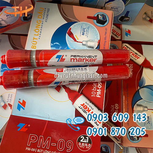 Sỉ rẻ bút lông dầu Thiên Long màu đỏ