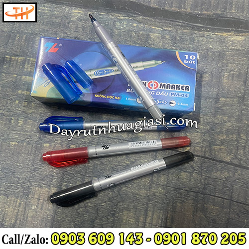 Bút lông dầu kim 2 đầu đóng hộp 10 cây Bút lông dầu kim 2 đầu đóng hộp 10 cây