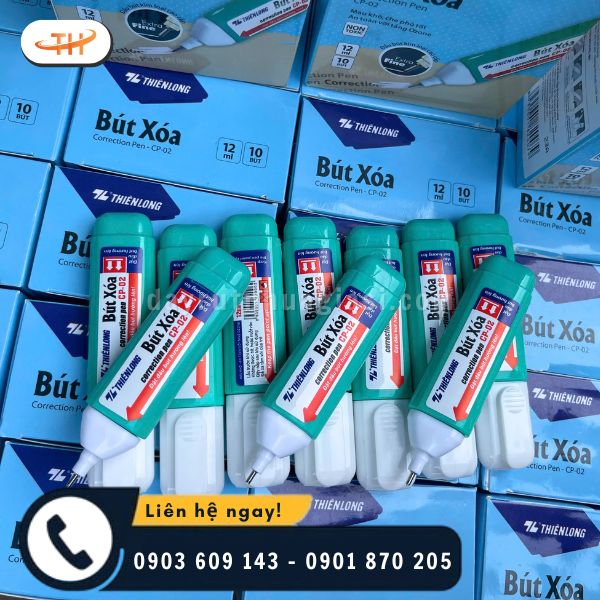 Bút xoá nước Thiên Long với độ che phủ tốt và khô nhanh Bút xoá nước Thiên Long với độ che phủ tốt và khô nhanh