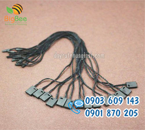 Dây gắn mác, tag, thẻ bài bằng chỉ dù màu đen sỉ rẻ