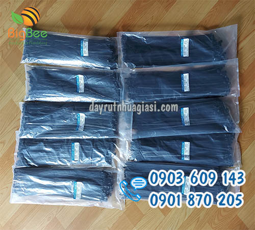 Dây rút nhựa bản lớn màu đen 5 tấc (50cm) giá sỉ