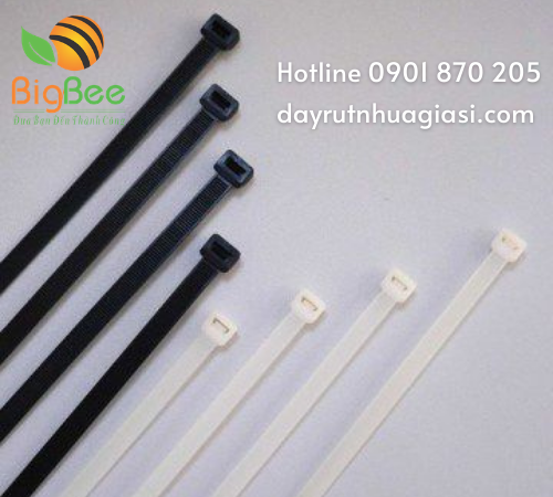 dây rút nhựa trắng và đen