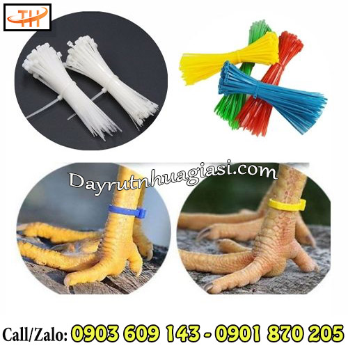 Dây rút nhựa đủ màu đánh dấu gà tiện lợi Dây rút nhựa đủ màu đánh dấu gà tiện lợi