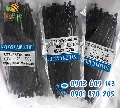 Dây rút nhựa 15cm (1.5 tấc 4 li) màu đen giá rẻ