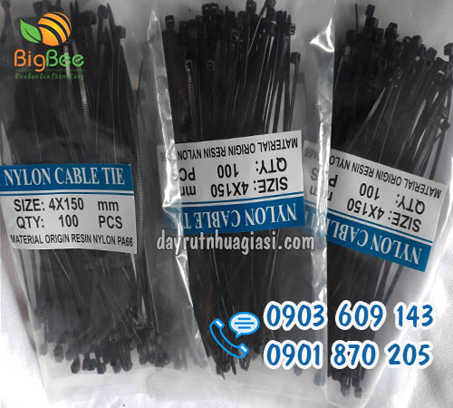 Dây rút nhựa đen 1.5 tấc 4 li bền, chắc sỉ rẻ