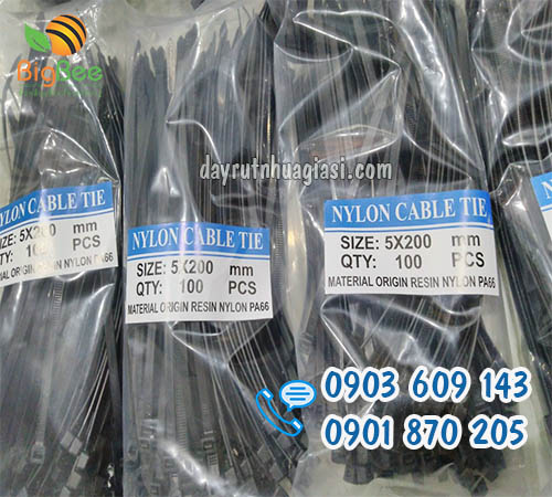 Dây rút nhựa đen 2x500 mm sỉ rẻ