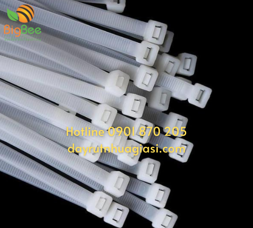 Dây rút nhựa màu trắng bản nhỏ thích hợp buộc miệng gói thực phẩm