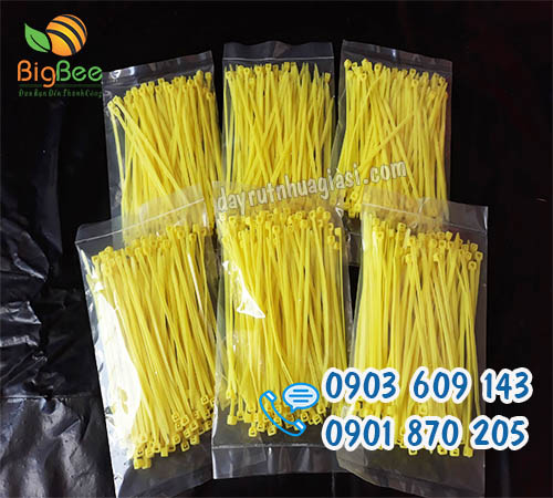 Dây rút nhựa vàng 1 tấc 3 li 100 sợi/bịch giá sỉ rẻ