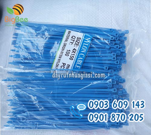 Dây rút nhựa 15cm màu xanh giá sỉ rẻ