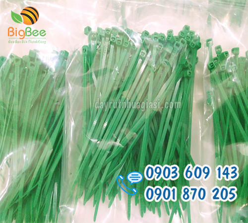 Dây rút nhựa 10cm (1 tấc) màu xanh giá sỉ lẻ