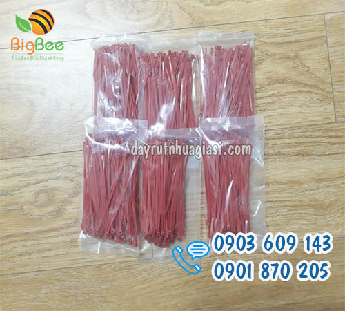 Dây rút nhựa 10cm màu đỏ giá sỉ tại TP.HCM