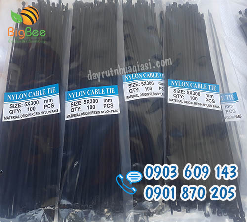 Dây rút nhựa đen 3 tấc 5 li 100 sợi/bịch giá sỉ rẻ