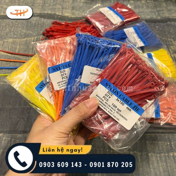 Dây rút nhựa 3x100mm với kích thước vừa tay, được dùng phổ biến hàng ngày Dây rút nhựa 3x100mm với kích thước vừa tay, được dùng phổ biến hàng ngày