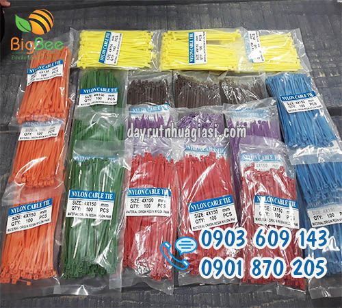 Dây rút nhựa 1.5 tấc (15cm) phân loại hàng hóa sỉ rẻ