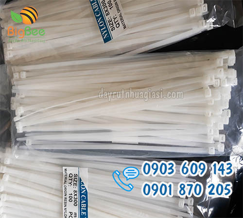 Dây rút nhựa màu trắng 100 sợi 8x300mm giá tốt nhất