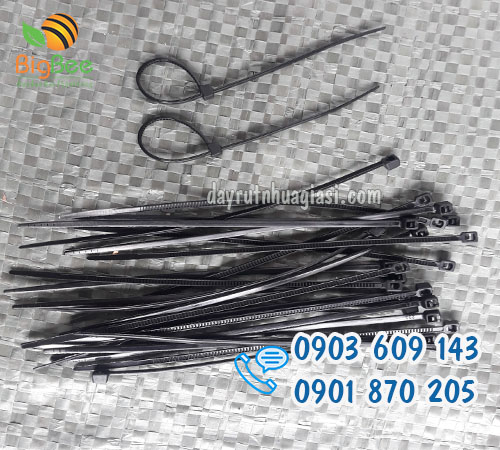 Dây rút nhựa đen 20cm (2 tấc) sỉ giá rẻ tại nhà cung cấp