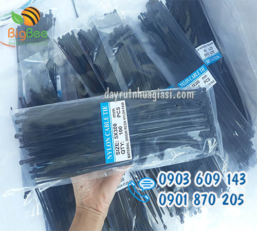 Dây rút nhựa đen 30cm (3 tấc) giá sỉ