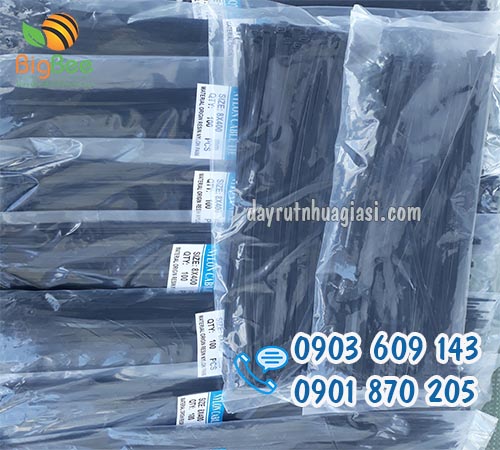 Dây rút nhựa lớn màu đen 4 tấc, 5 tấc giá sỉ rẻ tại TP.HCM