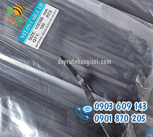 Dây rút nhựa đen 50cm (5 tấc) giá sỉ