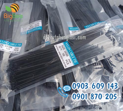 Dây rút nhựa màu đen 5x300mm giá sỉ rẻ