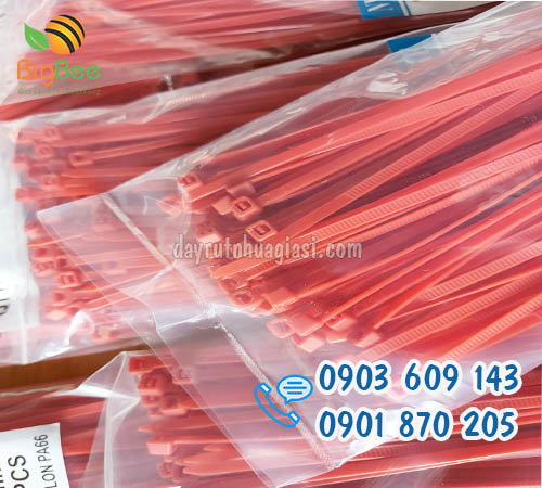 Giá sỉ dây rút nhựa 10cm (1 tấc) màu đỏ rẻ nhất