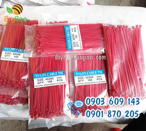Dây rút nhựa đỏ 4x200 mm giá rẻ tại TP.HCM