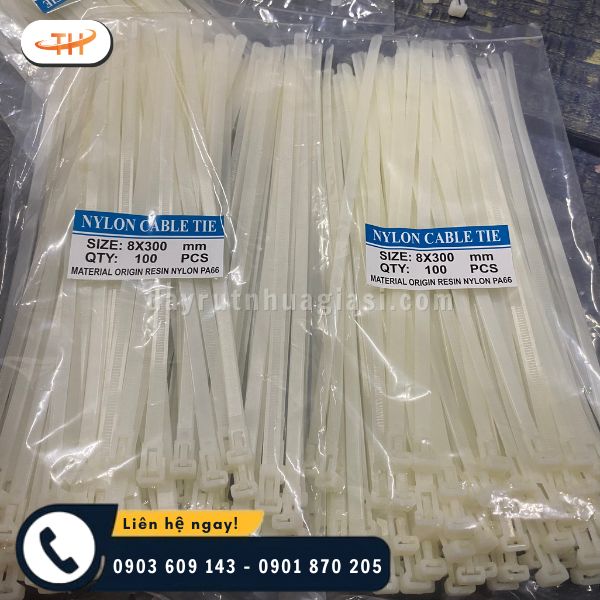 Dây rút nhựa kích thước 8x300mm Dây rút nhựa kích thước 8x300mm
